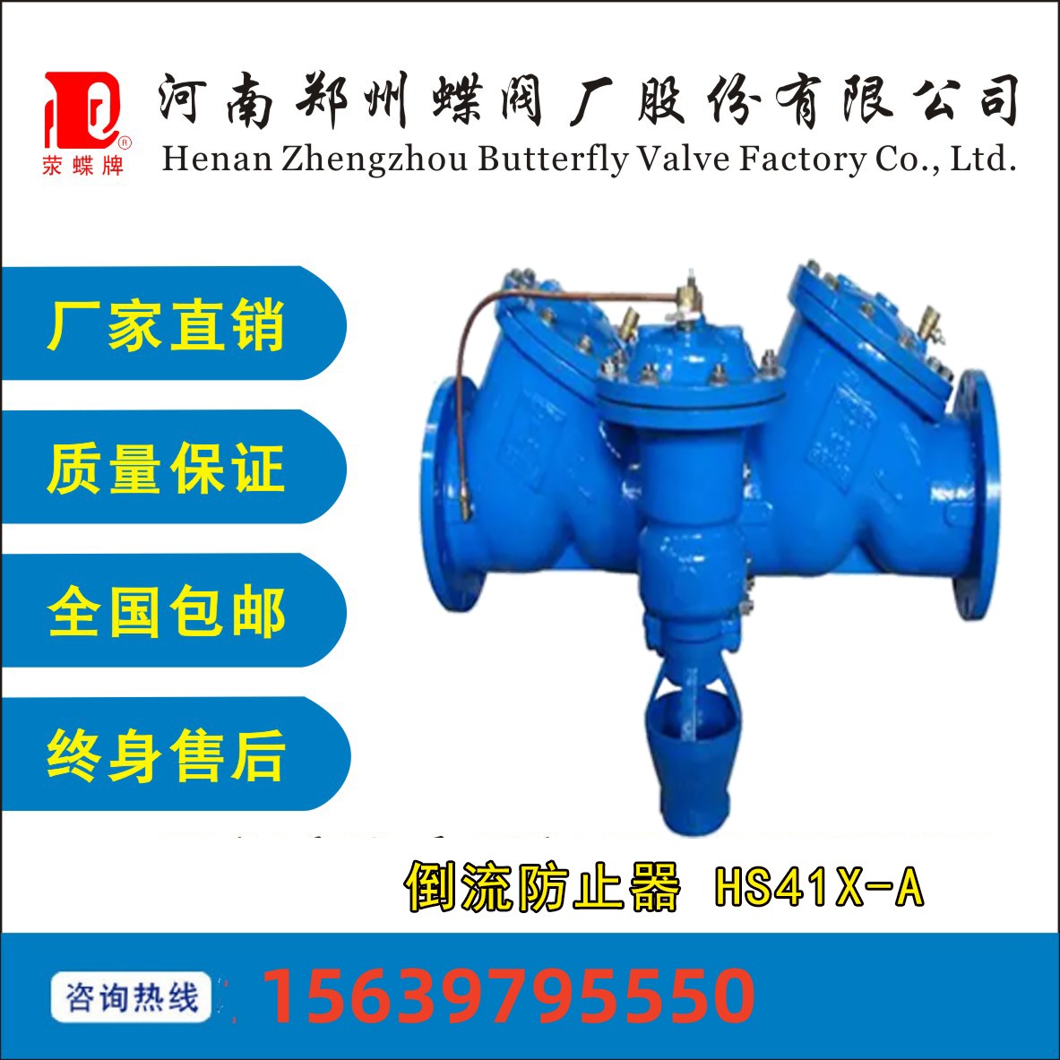 鄭州（zhōu）蝶（dié）閥（fá）廠HS41X-A倒流防止器鑄鐵碳鋼DN200口徑可（kě）定製